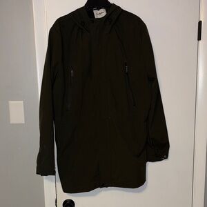 Goodfellow & Co Men's Dark Green Hooded Raincoat